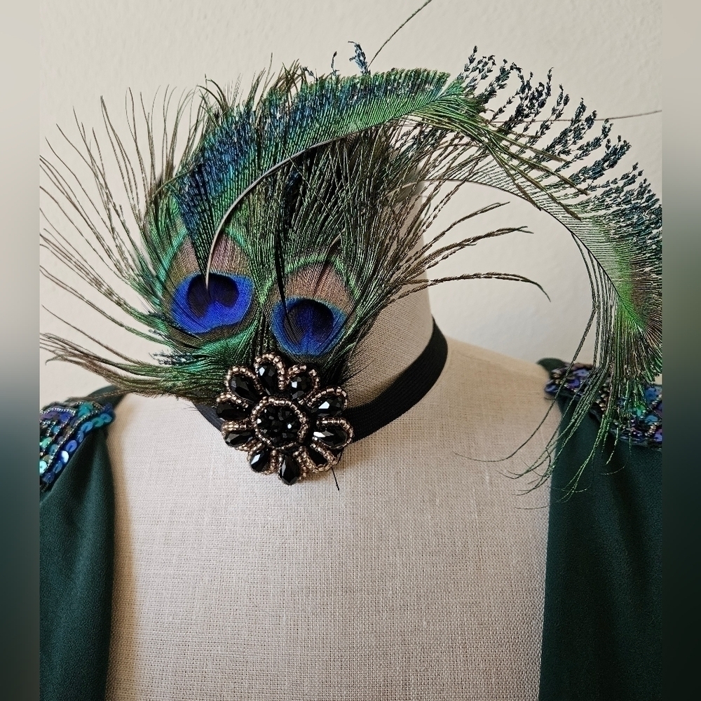 Peacock feather headband